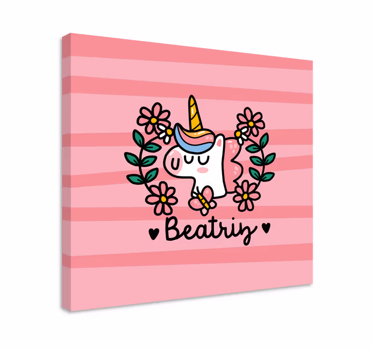 Aranyos egyszarvú virágos táblázatok egyszarvú - TenStickers
