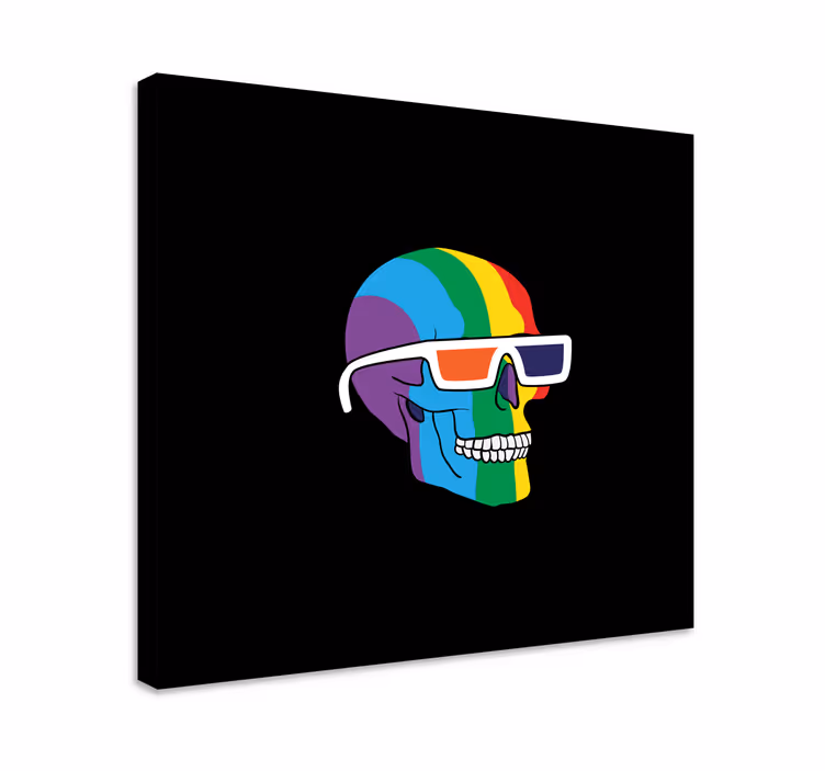 Szivárvány koponya szemüvegek vászon gyümölcsök - TenStickers