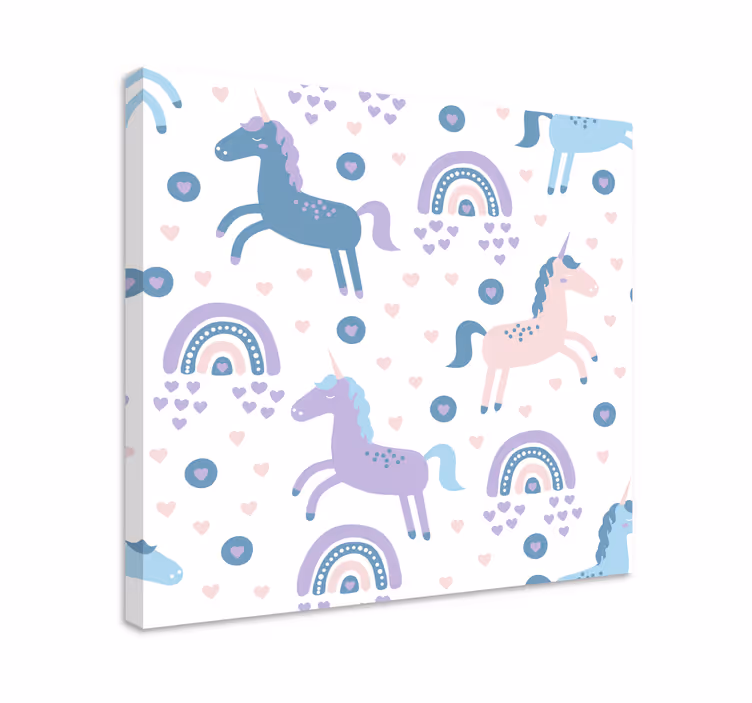 Vidám egyszarvú minták vászon szarvas - TenStickers