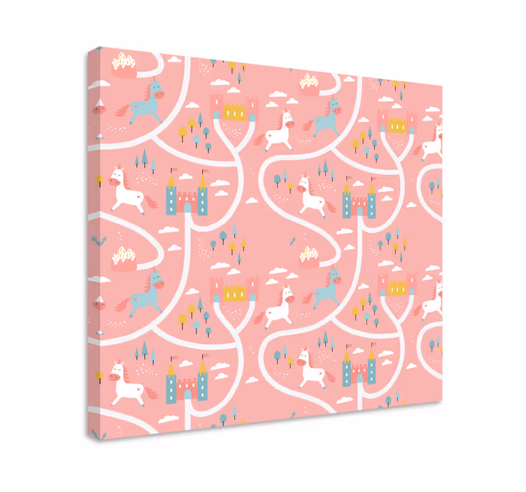 Játékos egyszarvú kaland vászon szarvas - TenStickers