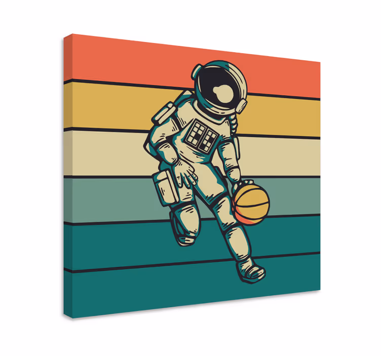 Űrhajós kosárlabdázás vászon sport - TenStickers