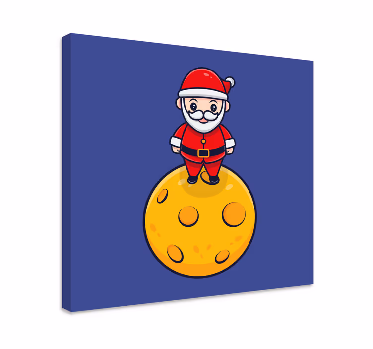 Mikulás a holdon vászon geometriai gyermekek - TenStickers