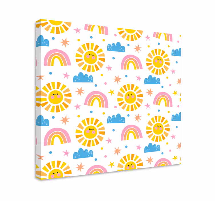 Vidám nap szivárványok táblázatok emberek - TenStickers