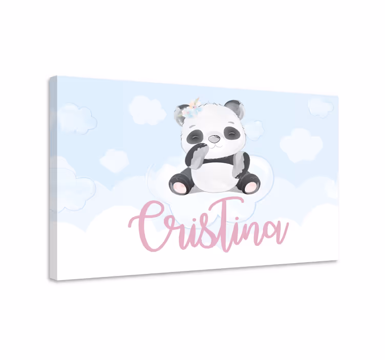 Cuki panda karakter vászon Állatok - TenStickers