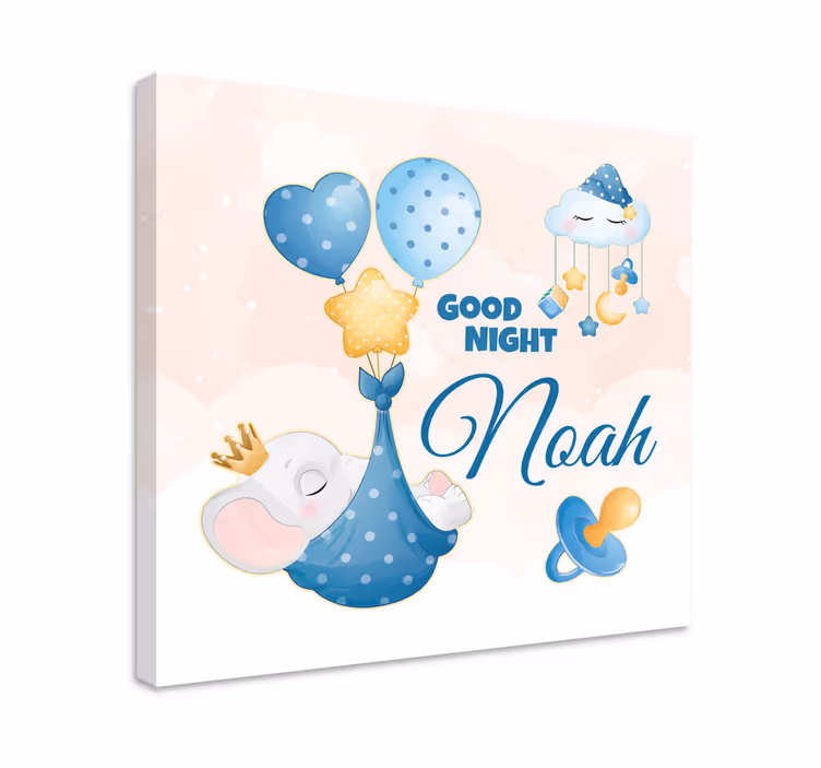 Jó Éjt elefánt vászon Óvoda - TenStickers