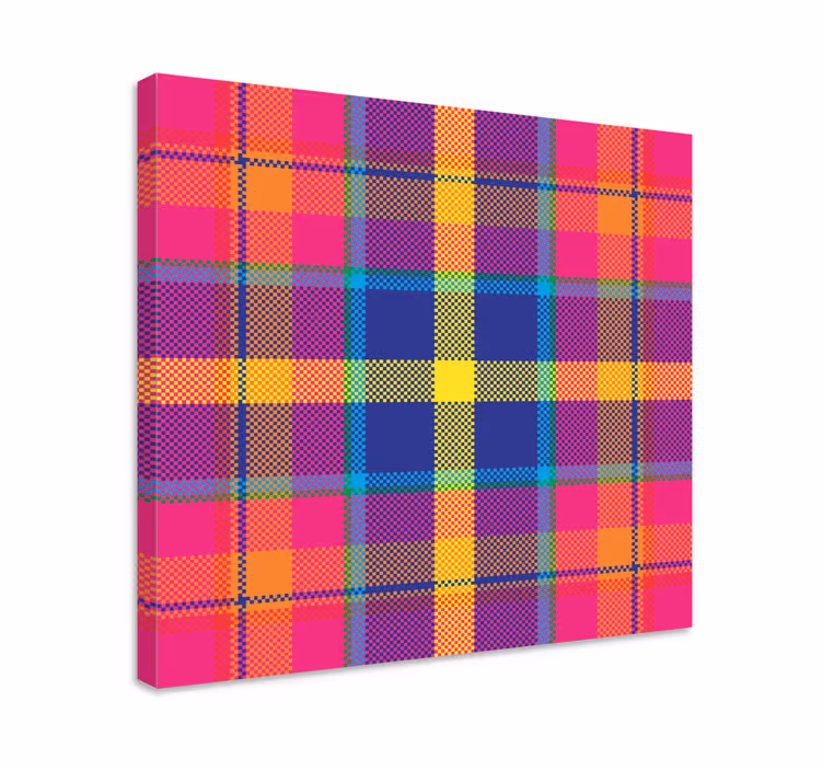 Színes kockás mintás vászon geometriai - TenStickers