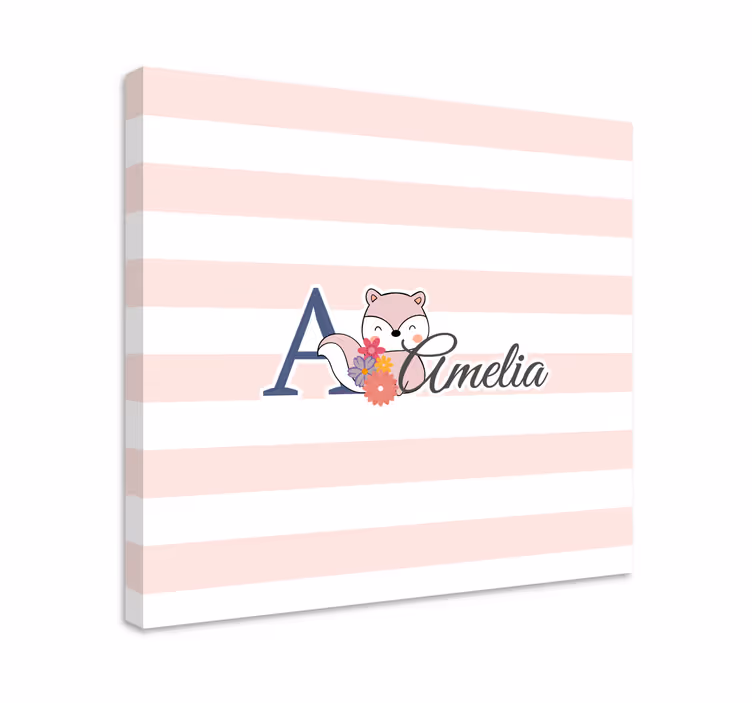 Cuki róka személyre szabás vászon Óvoda - TenStickers