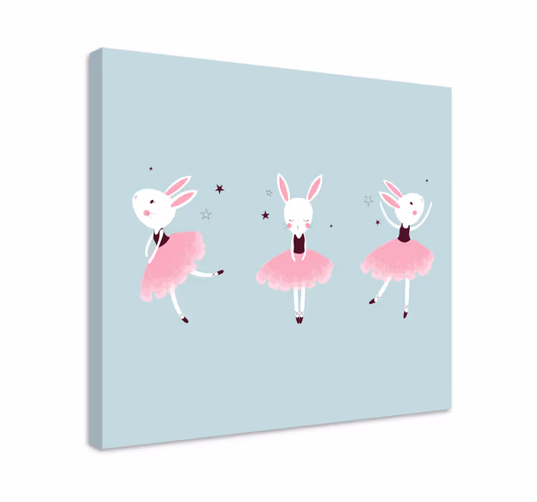 Nyúl balerina rózsák óvodai vászonban - TenStickers