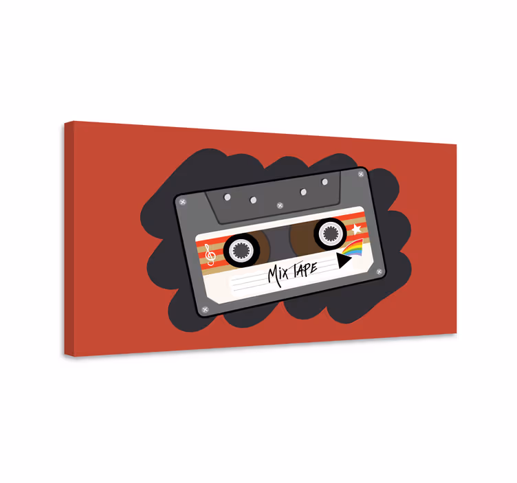 Retro mixtape design vászon zene - TenStickers
