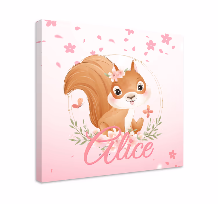 Vidám mókus design vászon elefánt - TenStickers