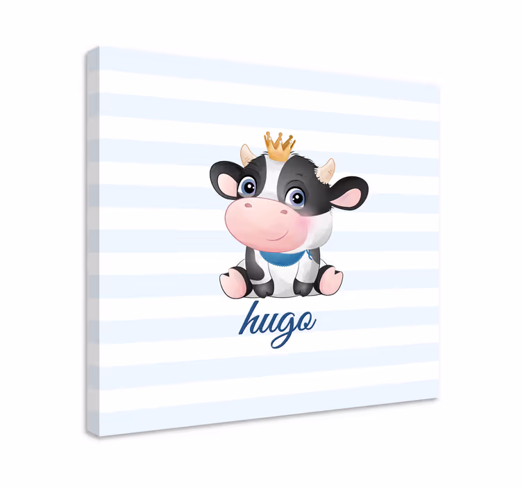 Cuki koronás tehén vászon állatok - TenStickers