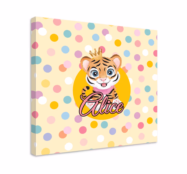 Cuki tigris karakter vászon Állatok - TenStickers