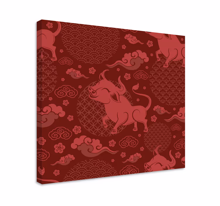 Kínai stílusú vintage minta retro vászon - TenStickers