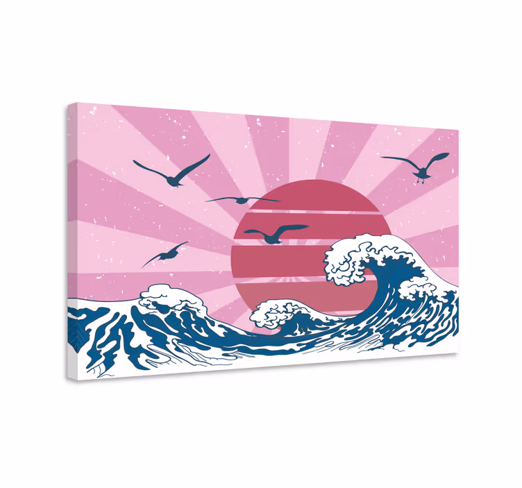 A nagyszerű rózsaszín retro hullámos retro vászon - TenStickers