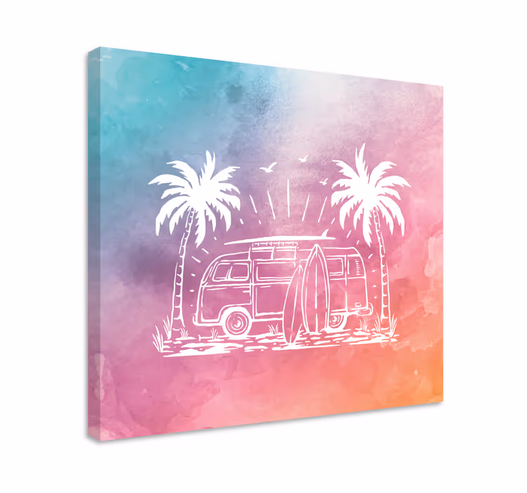 Retro surf van vászon városok és országok - TenStickers
