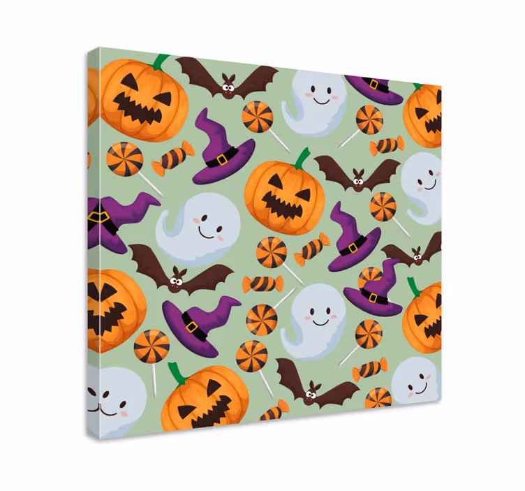 Játékos halloween elemei vászon tizenéveseknek - TenStickers