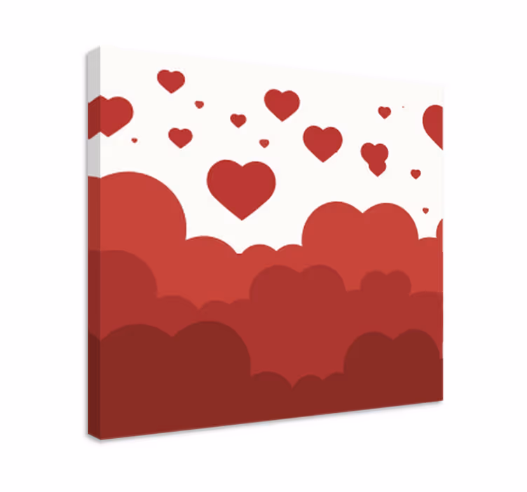 Piros szív felhő design hálószoba falnyomatok - TenStickers