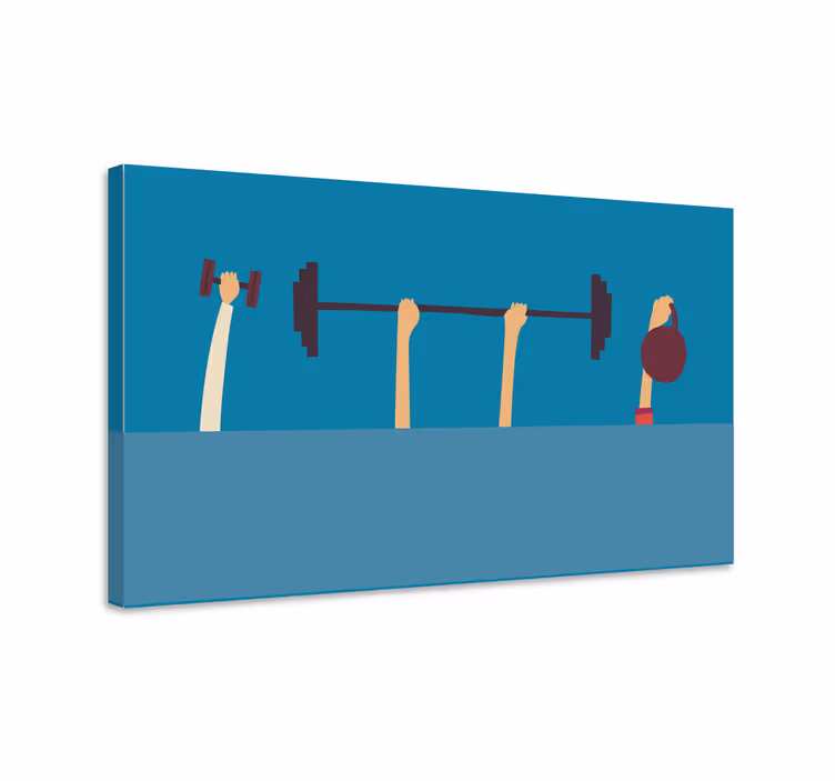 Fitness eszközök kezei vászon sport - TenStickers