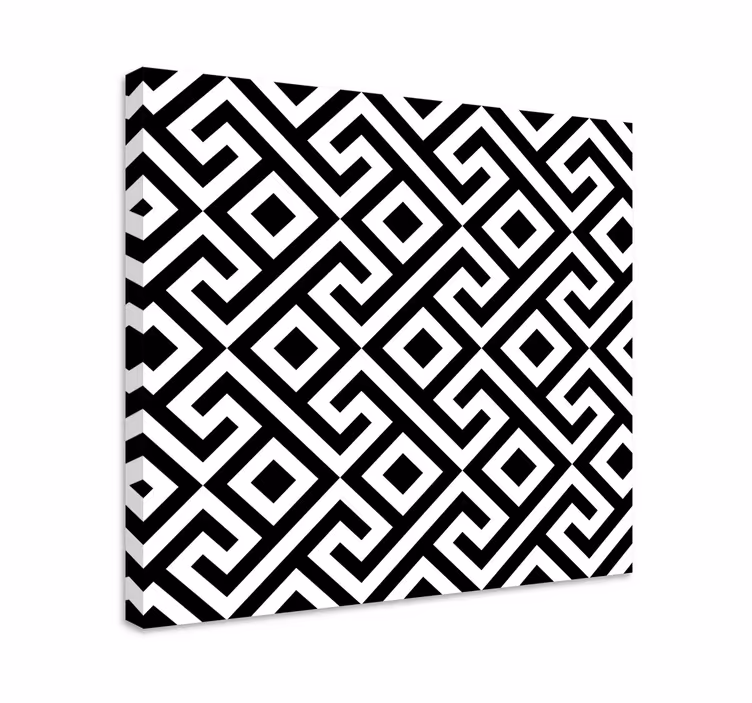 Stílusos fekete minta vászon geometriai - TenStickers