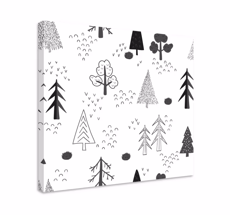 Fehér minimalista fák északi vászonnyomatok - TenStickers