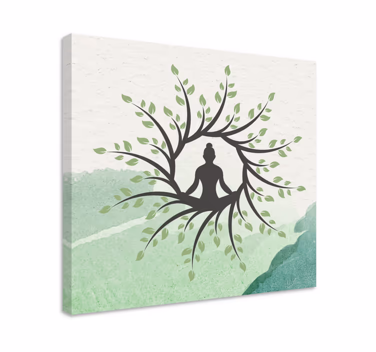 Meditáló buddha siluett vászon buddha - TenStickers