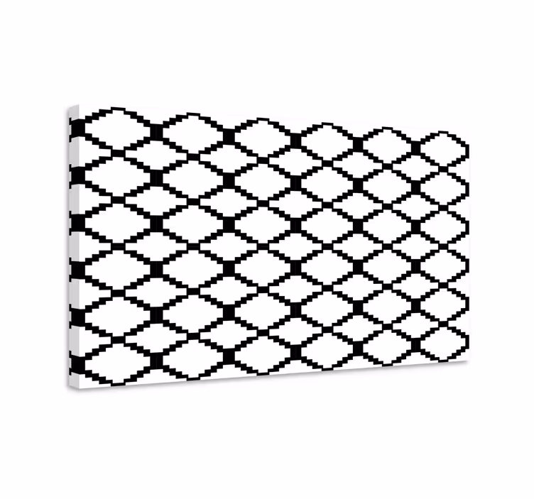 Fekete-fehér minta vászon geometriai - TenStickers