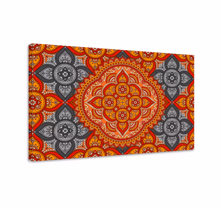 Bonyolult virágminta vászon mandala - TenStickers