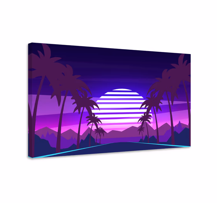 Vaporwave stílusú autópálya retro vászon - TenStickers