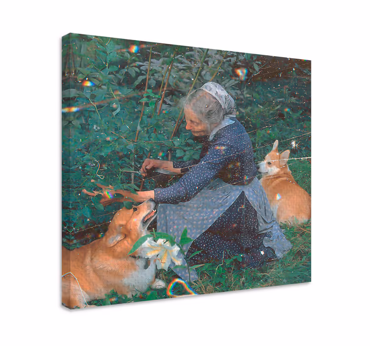 Nő corgis táblázatok kutyák - TenStickers