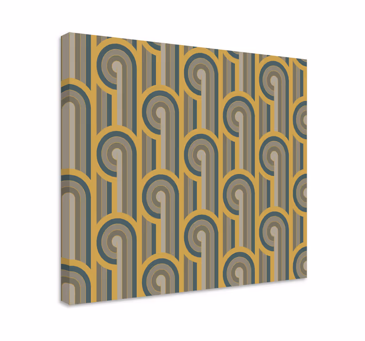 Görbe vonal minta vászon geometriai - TenStickers
