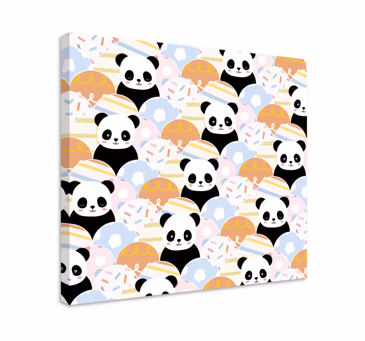 Játékos panda minták vászon állatok - TenStickers
