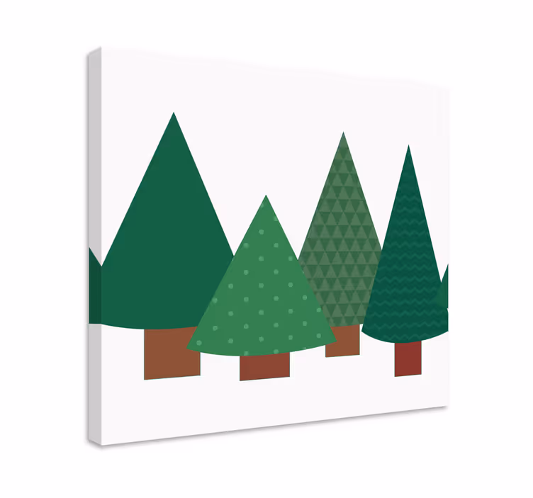 Stilizált zöld fák vászon fák - TenStickers