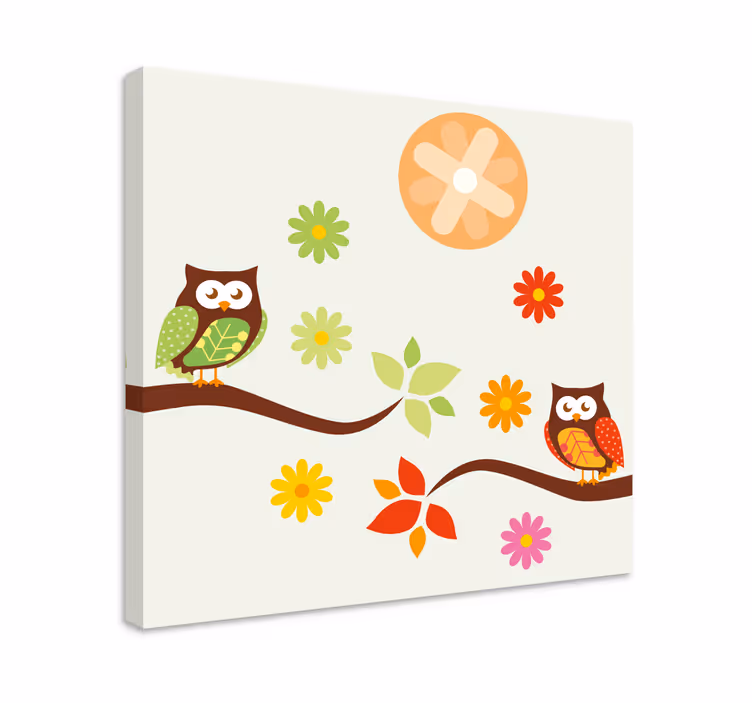 Bagolycsalád öröme vászon állatok - TenStickers