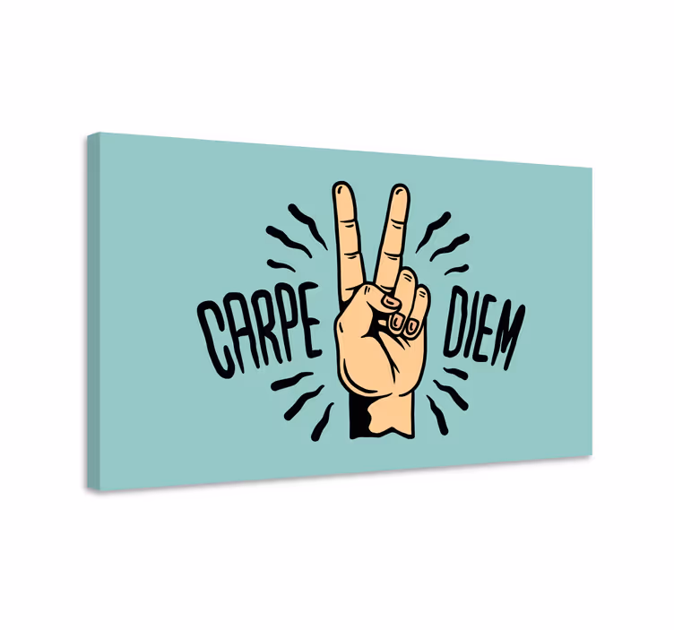 Carpe diem béke kéz motívum motivációs vászon - TenStickers