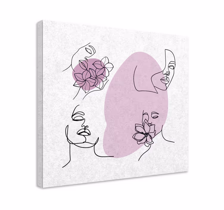 Absztrakt virágos arcok vászon virágok és növények - TenStickers