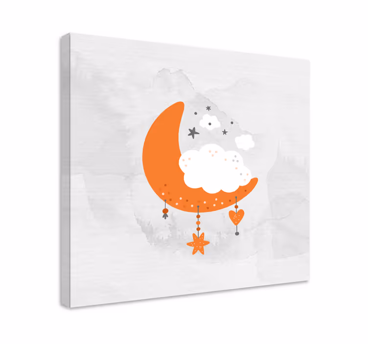 Felhős hold függő vászon Óvoda - TenStickers