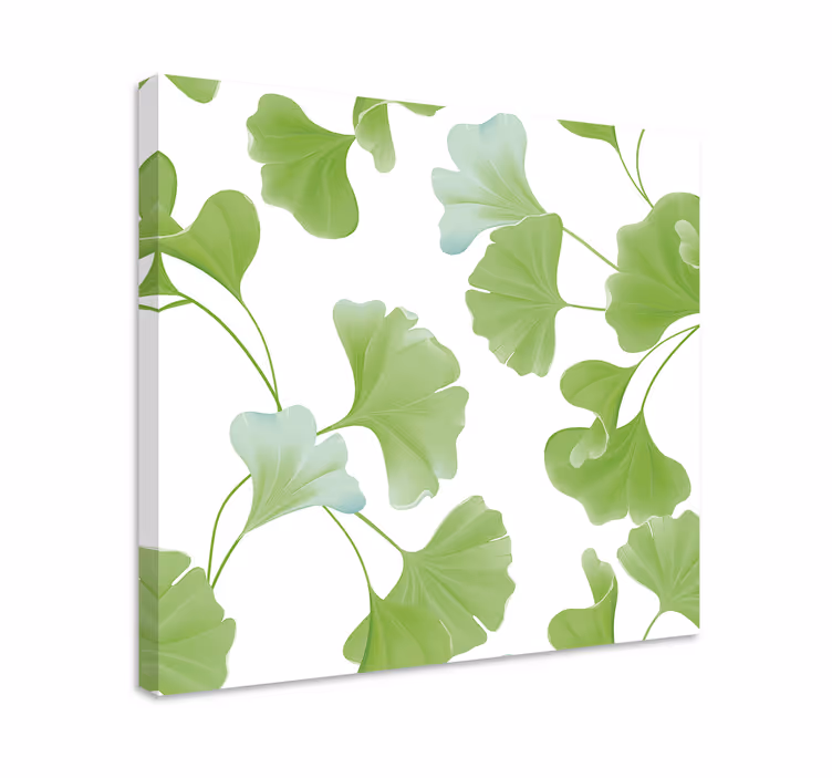 Zöld ginkgo levelek modern vászon - TenStickers