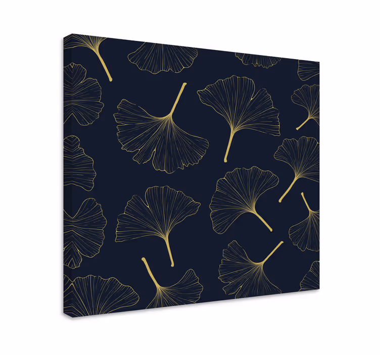 D arany ginkgo levelek modern vászon - TenStickers