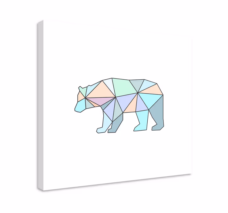 Geometrikus medve figura vászon állatok - TenStickers