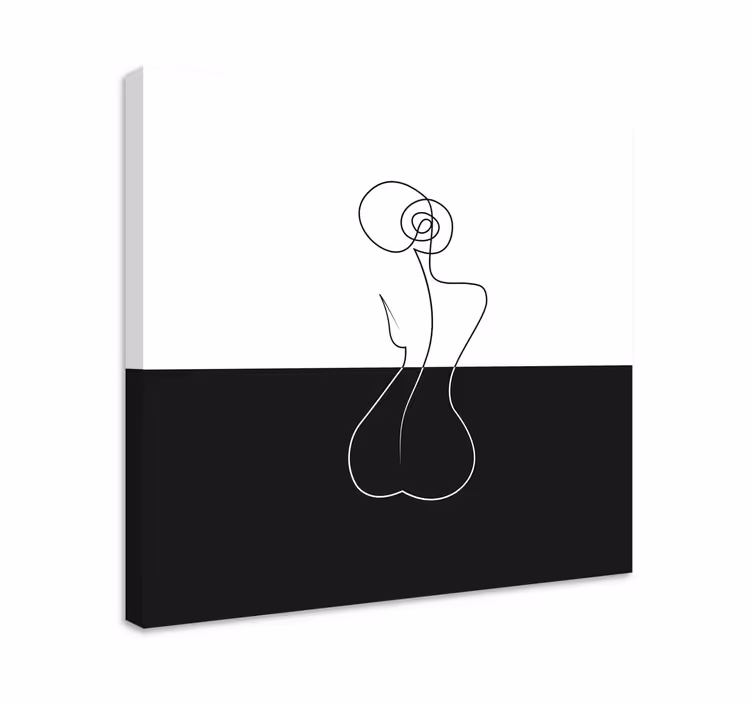 ülő nő line art modern vászon - TenStickers