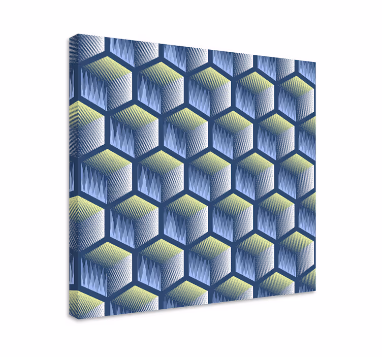 Hexagonális kocka mintázat vászon geometriai - TenStickers