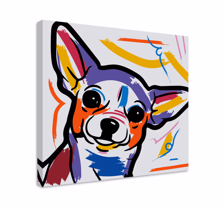Színes művészi chihuahua kutya modern vászon - TenStickers