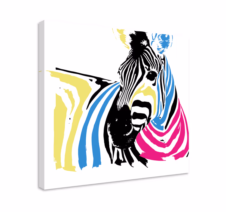 Vibráló csíkos zebra vászon Állatok - TenStickers