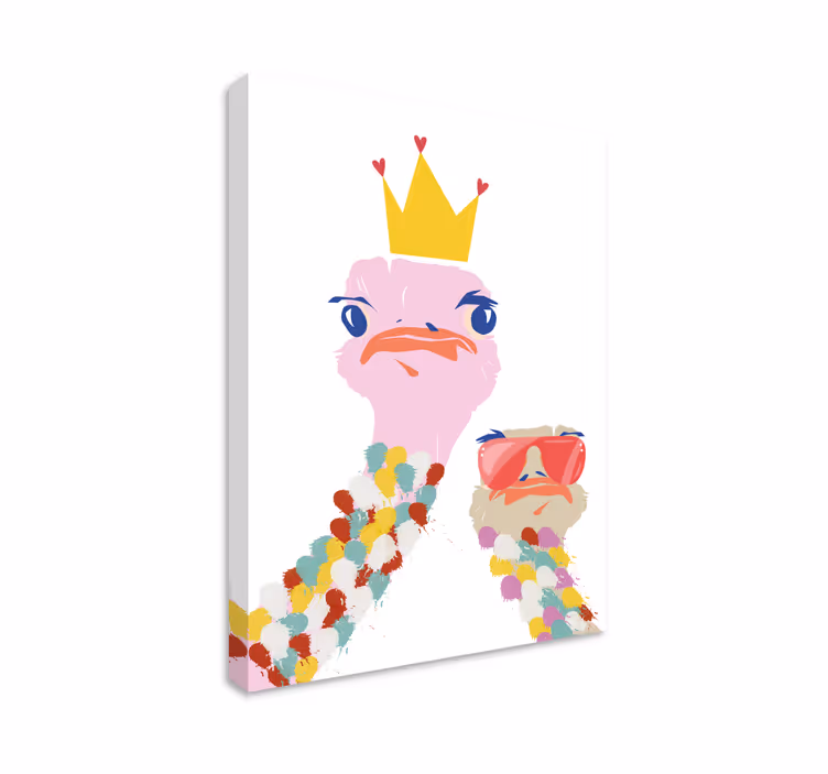 Koronás strucc vászon állatok - TenStickers