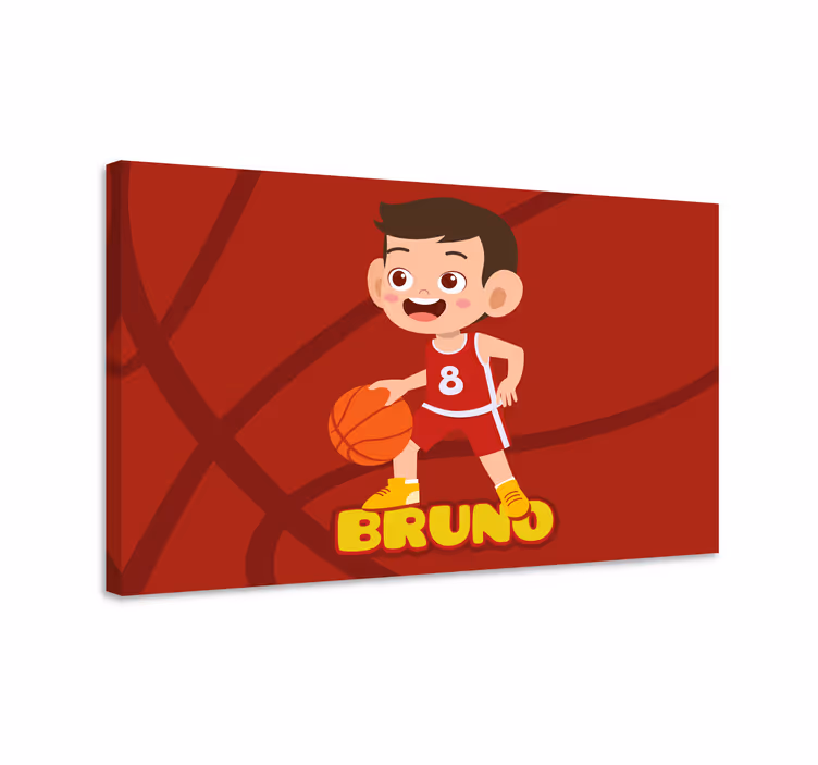 Gyerek kosárlabdázó személyre szabott vászon - TenStickers