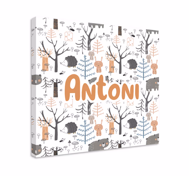 Aranyos Állatok erdeje vászon óvoda - TenStickers