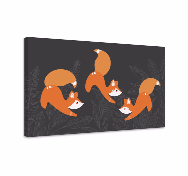 Róka játszik vászon állatok - TenStickers