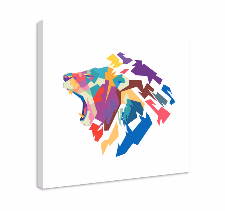Geometrikus-állatok oroszlán állat vászonnyomatok - TenStickers