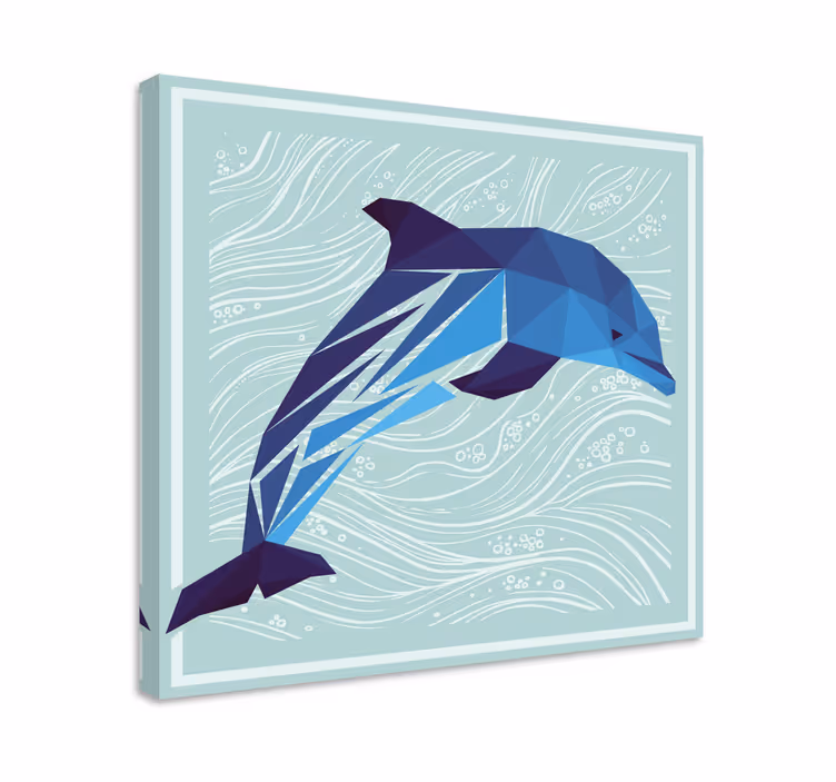 Stilizált delfin fröccs vászon mordern - TenStickers