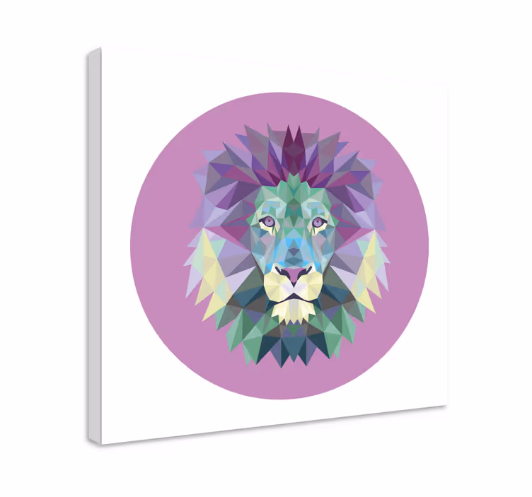 Oroszlánfej geometria vászon állatok - TenStickers